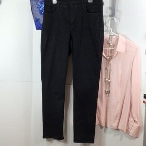NYDJ black geo diamond shimmer jeans 16